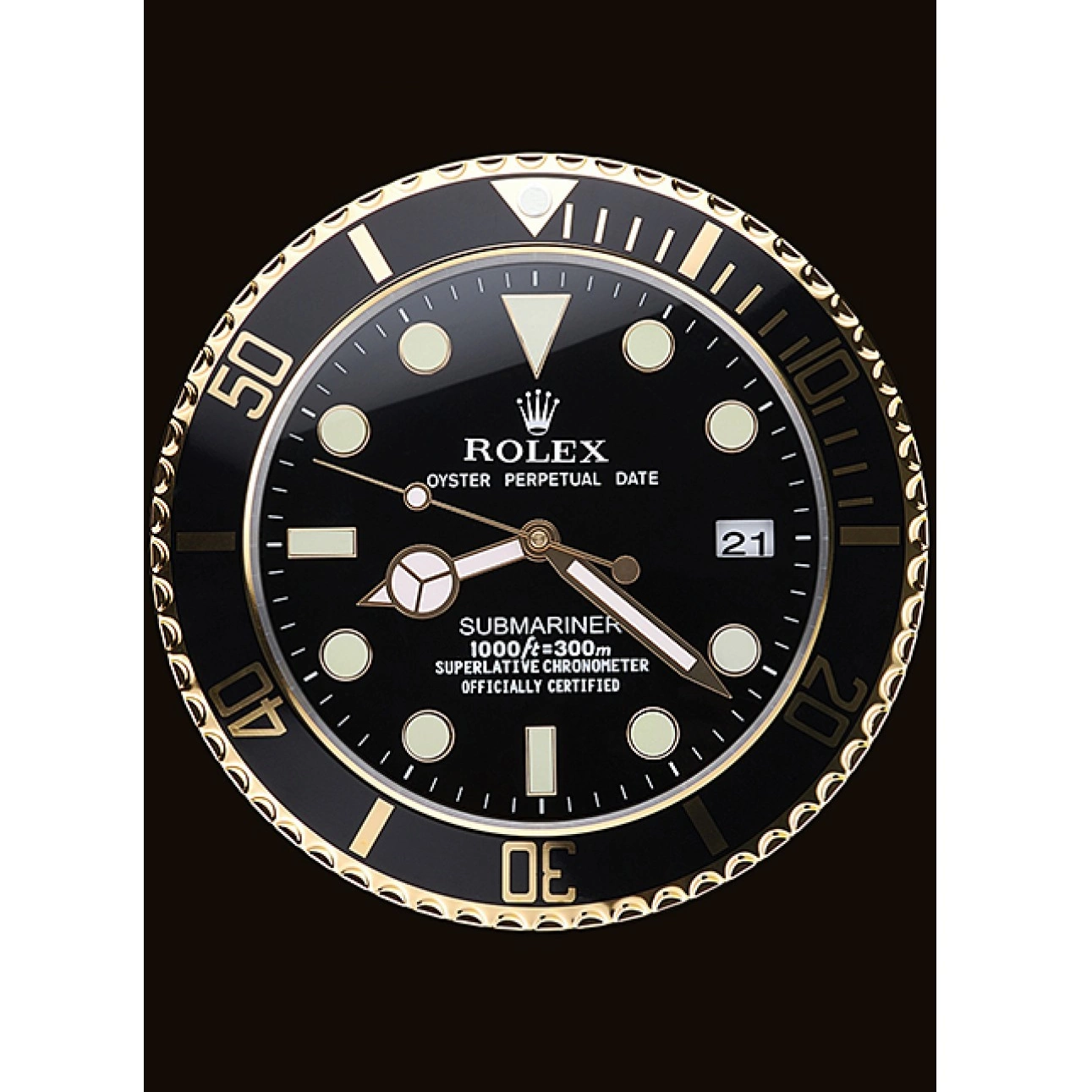 Good copy rolex watches Rolex Black-Gold 622476 Submariner Wall Clock 0519